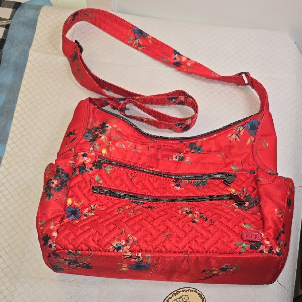 Lug Vibrant Red Floral Shoulder Bag
